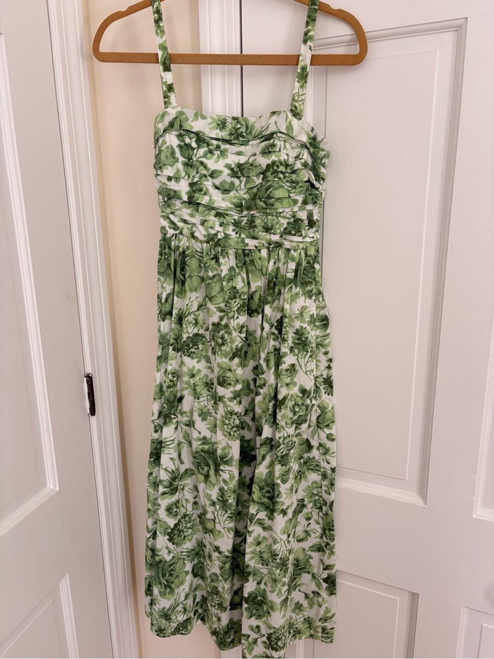 ABERCROMBIE Green Floral Sundress with Spaghetti Straps